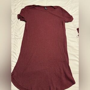 Windsor burgundy ribbed tshirt dresss